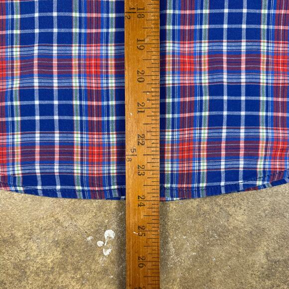 Abercrombie & Fitch Women’s Medium Y2K Plaid Button Up Shirt‎ Red Blue Cotton - Picture 9 of 10